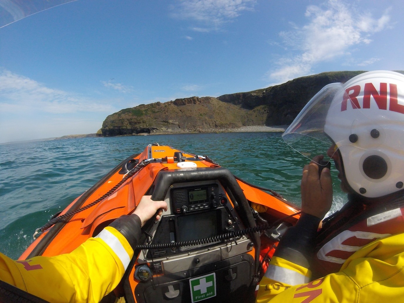Credit: RNLI/Denys Bassett-Jones RNLI Little and Broad Haven Lifeboat Crew respond to callout